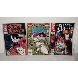 Silver Surfer Annual, #28, #77 Vintage Marvel Comics 80s-90s Lot Of 3 Pre-owned